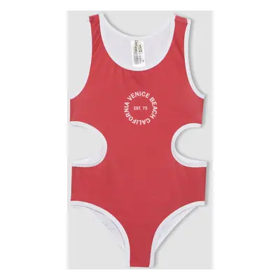 DEFACTO Girl's Printed Swimsuit