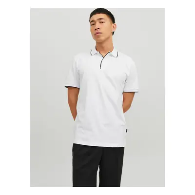 Bílé pánské polo tričko Jack & Jones La Porter - Pánské