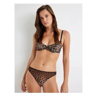 Koton Leopard Panties Tulle Standard Waist