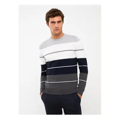 LC Waikiki Crew Neck Long Sleeve Striped Men's Knitwear Sweater