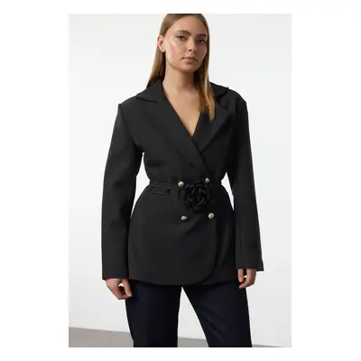 Trendyol Black Rose Detailed Blazer Jacket