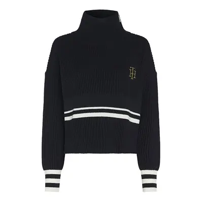 Tommy Hilfiger Sweater - VARSITY HIGH-NK SWEATER LS black