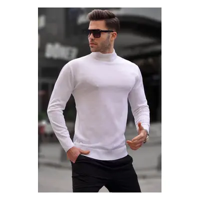 Madmext Ecru Slim Fit Half Turtleneck Men's Knitwear Sweater