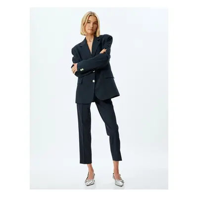 Koton High Waist Cigarette Trousers With Pocket