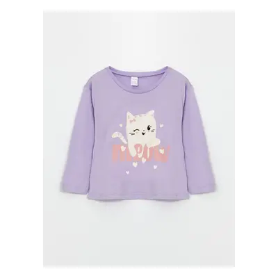 LC Waikiki Crew Neck Long Sleeve Printed Baby Girl T-Shirt