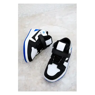 Soho Black-White-Blue Kids Sneakers