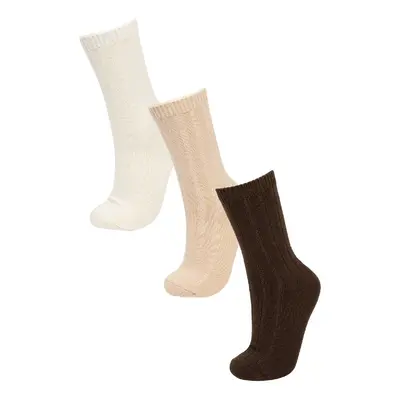 DEFACTO Women's 3-Pack Winter Boot Socks