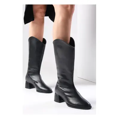 Mio Gusto Fabia Black Color Women's Knee High Boots