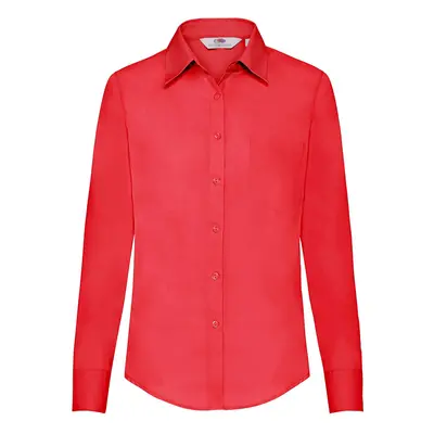 FRUIT OF THE LOOM F17•LADIES LONG SLEEVE POPLIN SHIRT