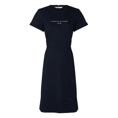 Tommy Hilfiger Dress - TH ESS HILFIGER REG C-NK DRS SS blue