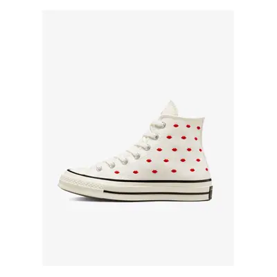 Bílé dámské vzorované kotníkové tenisky Converse Chuck - Dámské