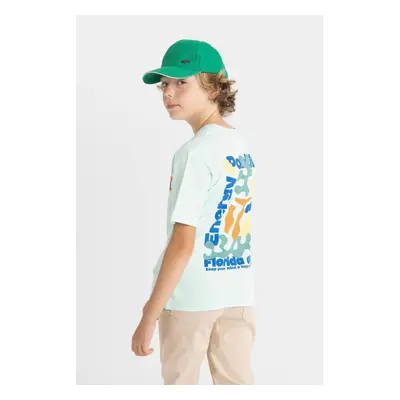 DEFACTO Boy's Crew Neck Printed Short Sleeve T-Shirt