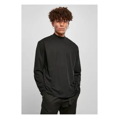 Heavy Boxy Mock Neck Neck s dlouhým rukávem černý