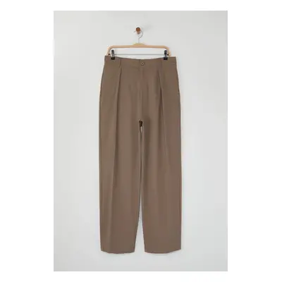 Trendyol Limited Edition Beige Wide Leg Fabric Trousers