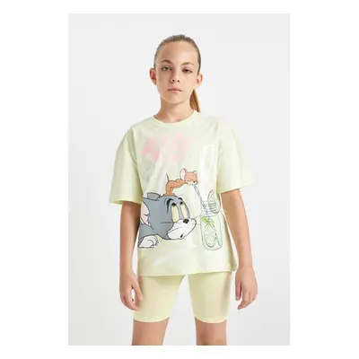 DEFACTO Girls Tom & Jerry Relax Fit Crew Neck Short Sleeve T-Shirt