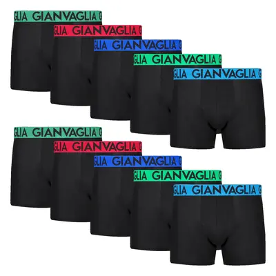 10PACK pánské boxerky Gianvaglia černé