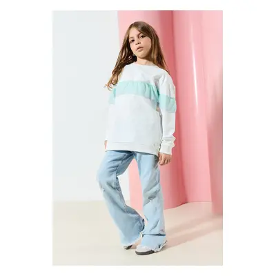 Trendyol Ecru Girls Plain Knitted Sweatshirt