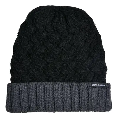 Braid Knit Beanie černá/vřesově šedá