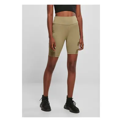 Dámské khaki šortky High Waist Tech Mesh Cycle