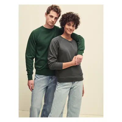 Green Men's Sweatshirt Lightweight Raglan Sweat Fruit of the Loom