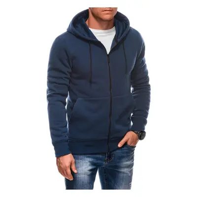 Edoti BASIC men's unzipped sweatshirt with hood - navy blue