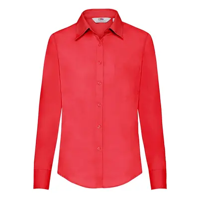 Red ladies' classic poplin shirt Fruit Of The Loom