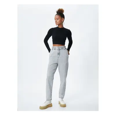 Koton Elastic Waist Jeans High Waist - Baggy Jeans