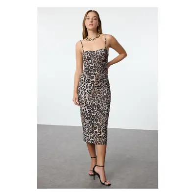 Trendyol Multicolored Bodycon Leopard Print Dress