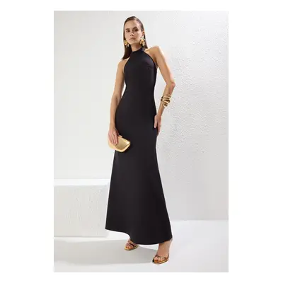 Trendyol Black Fish Cut Woven Maxi Chic Evening Dress