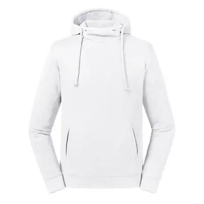 Biała bluza unisex Pure Organic High Collar Hooded Sweat Russell