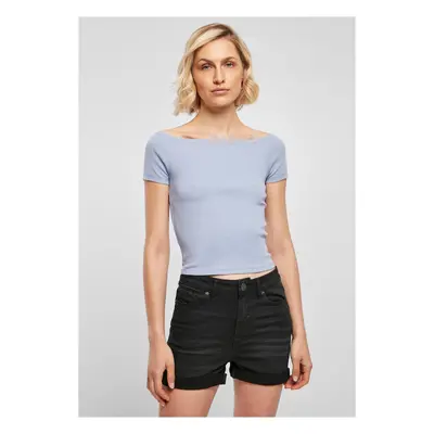 Dámské tričko Off Shoulder Rib violablue