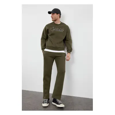 Trendyol Khaki Oversize/Wide Cut Text Printed Tracksuit