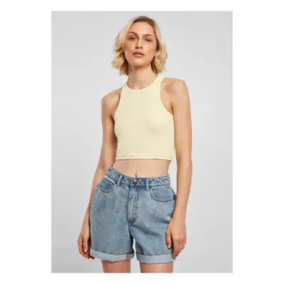 Dámský triček Cropped Rib Top měkcežlutý