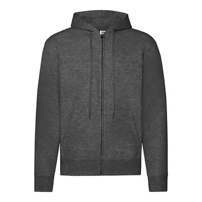 Dark Grey Zippered Hoodie Classic Fruit of the Loom