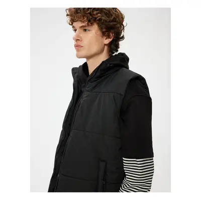 Koton Puffer Vest Slim Fit Stand Collar Zippered