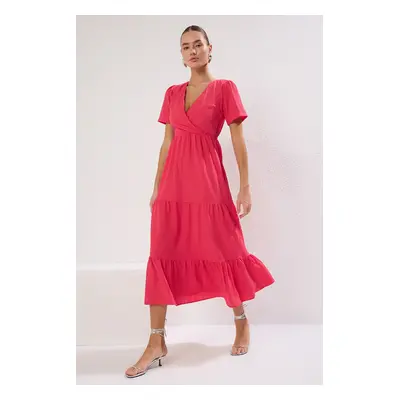 Trendyol Fuchsia Plain Maxi Woven Dress