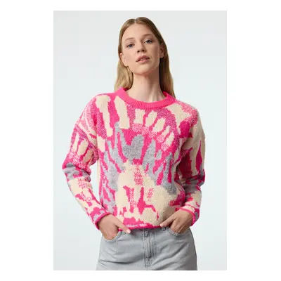 Trendyol Pink Soft Textured Patterned Knitwear Sweater