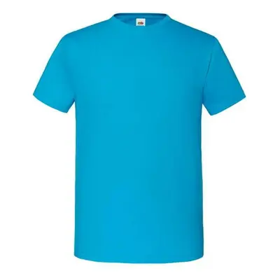 Blue Iconic Combed Cotton T-shirt with Fruit of the Loom Sleeve