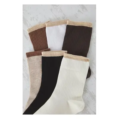 Trendyol Brown Unisex Pack College/Medium/Tennis Length Socks