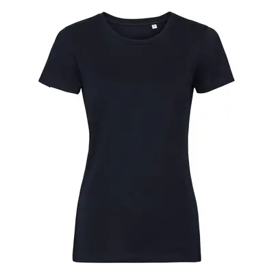 Navy Women's T-shirt Pure Organic Russell