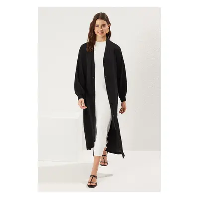 Trendyol Black Buttoned Woven Cape & Abaya