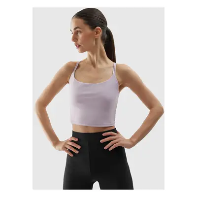 Dámský crop top na jógu z recyklovaných materiálů 4F - fialový