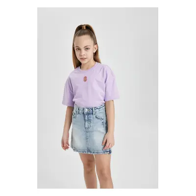 DEFACTO Girl Relax Fit Crew Neck Short Sleeve T-Shirt