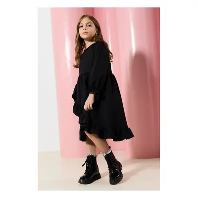 Trendyol Black Regular Plain Cotton Knit Dress