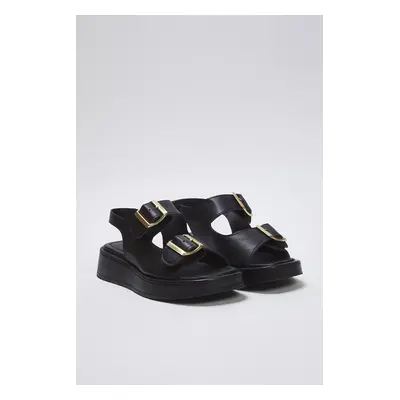 Trendyol Black Double Buckle Women's Chunky Sole Sandals