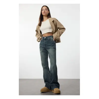 Trendyol Blue High Waist Straight Jeans