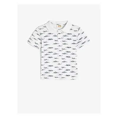 Koton Polo Neck T-Shirt Short Sleeve Printed Cotton