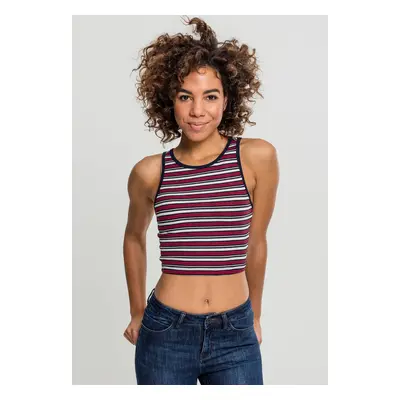 Dámské tričko Rib Stripe Cropped Top bílá/námořnická/ohnivá červená