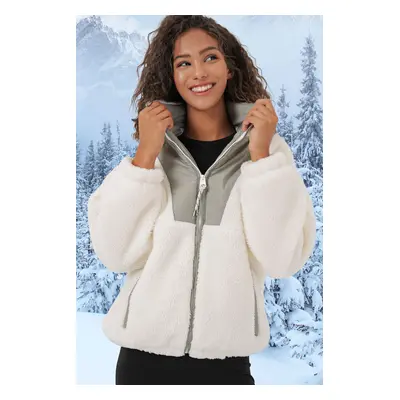 Bigdart Women's Plush Coat Jacket - Gray