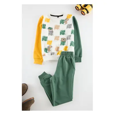 Trendyol Multicolored Boy Printed Knitted Bottom-Top Set